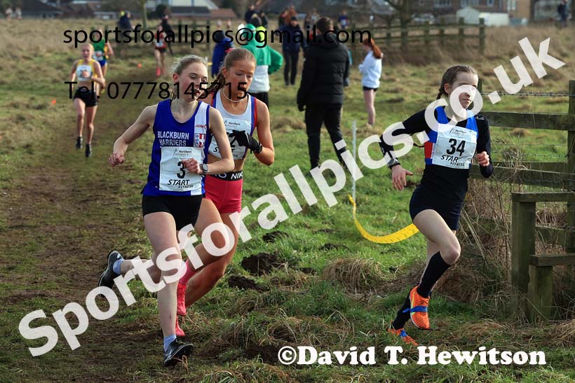 Junior Womens 2024 Northern Cross Country Champs., Sedgefield. Photo: David T. Hewitson/Sports for All Pics
